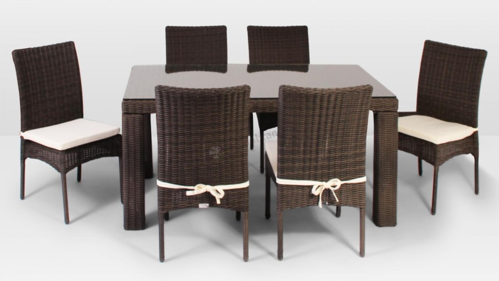Meble z technorattanu Rapallo 160cm i 6 krzeseł Strato Royal
