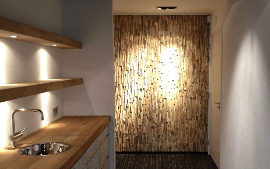 Wnętrze wykończone panelem marki Natural Wood Panels