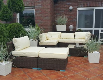 Meble ogrodowe technorattan Ligurito Brown Elite Ecru