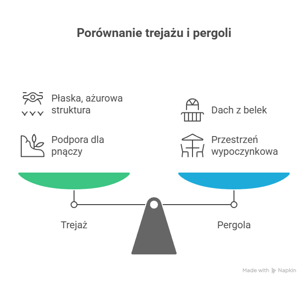 Trejaż a pergola - porównanie
