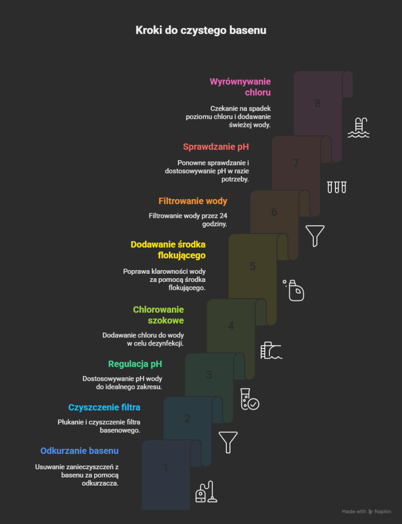 Infografika - czyszczenie basenu