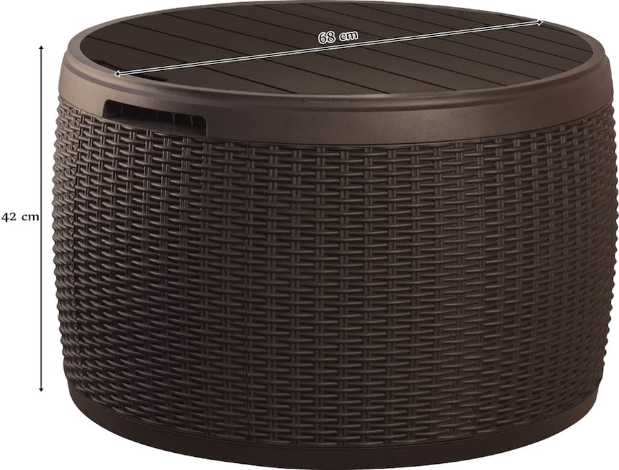 Stolik Circa Rattan Style brązowy Curver - wymiary