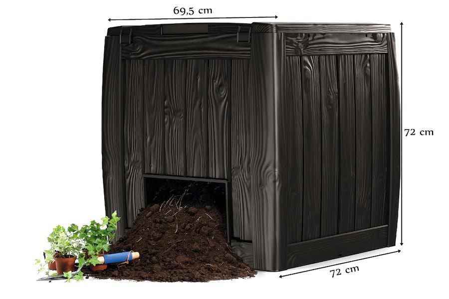 Kompostownik ogrodowy Keter Deco Composter z podstawą - wymiary kompostownika