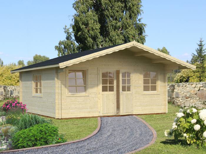 Drewniany domek kwadratowy GRZEGORZ C 5x5 (24,6 m2)
