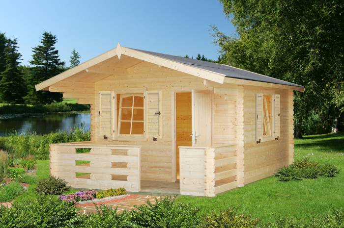 Drewniany domek z tarasem JACEK A 3,5x5 (10,4+4,2 m2)