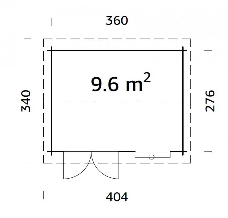 Domek ogrodowy drewniany JAREK A 3x4 (9,6 m2)