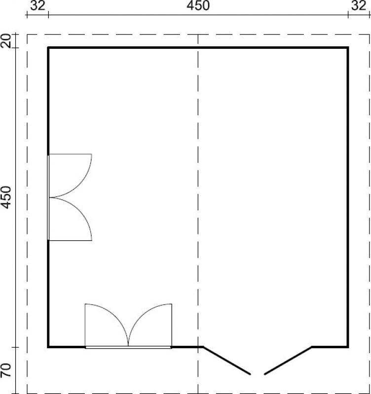 Klasyczny domek letniskowy z drewna EKO 129 5x5 (19,2 m2)