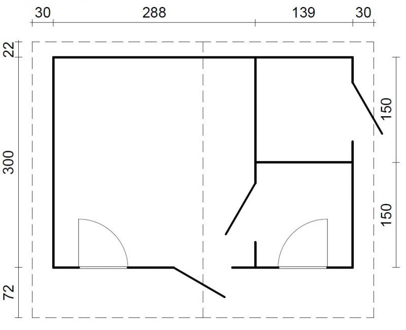 Drewniany dom na działkę rekreacyjną EKO 136 4,5x3 (12,2 m2)