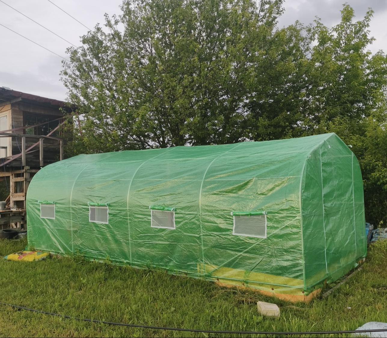 Tunel foliowy z metalowym stelażem 3x6m z drzwiami na zawiasach - Jasmin – zielony