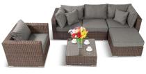 Nowoczesne meble z technorattanu LIGURITO VI Brown Elite & Grey