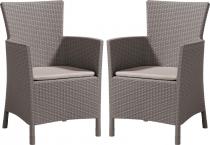 2x Fotel Rattan Style Iowa - cappuccino