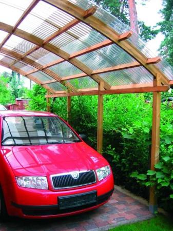 Carport – garaż drewniany z dachem na 1 auto 3,6x5m