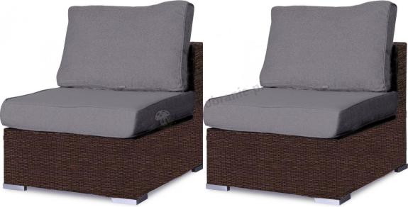 2 x Moduł środkowy technorattan LIGURITO Brown Elite & Grey