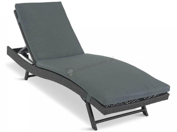 Leżanka ogrodowa z technorattanu z poduszką Nilamito Anthracite & Dark Grey