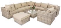 Duży zestaw mebli technorattanowych LIGURITO XI Beige + fotel