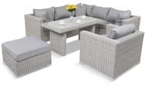 Zestaw mebli obiadowych na taras technorattan Ligurito IX Plus Off-WHITE Elite & Taupe