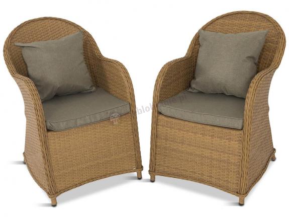 2x Fotel technorattanowy Altito Dark Aureolin & Pigeon Grey