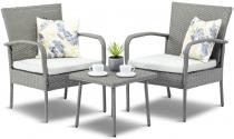 Fotele i stolik na niewielki balkon Morrone Duo Grey & Ivory