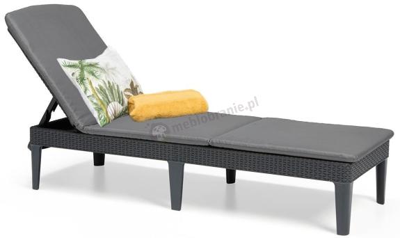 OUTLET - Leżak ogrodowy na taras Jaipur sunlounger grafitowy z poduszkami