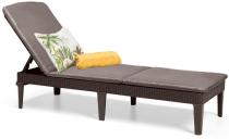 Leżak ogrodowy na taras Jaipur sunlounger brązowy z poduszką