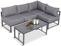 Mały narożnik ogrodowy modułowy z wysokim stołem 120x60cm Trapeno 4 moduły