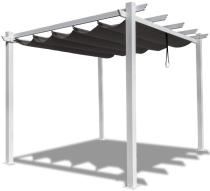 Biała pergola na taras z materiałowym dachem Kirn 3x3 One - Grey White