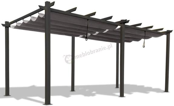 OUTLET - Grafitowa pergola ogrodowa 3x5,5 stelaż aluminiowy Kirn 2.0