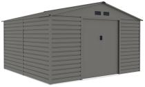 Szary domek narzędziowy z metalu Agger 340x319cm (10,2m2) – Srebrny ciemny GA15