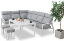 Biały narożnik ogrodowy 278x215 cm, aluminium - Renalo Corner White