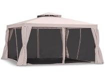 Mocny pawilon ogrodowy aluminiowy 4x4 z moskitierą Okapi Max Standard - Kremowy