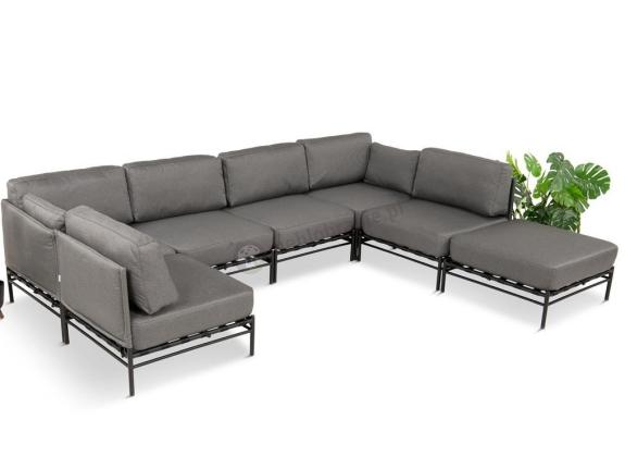 OUTLET - Tapicerowane meble ogrodowe modułowe Dandy - 6 elementów + pufa