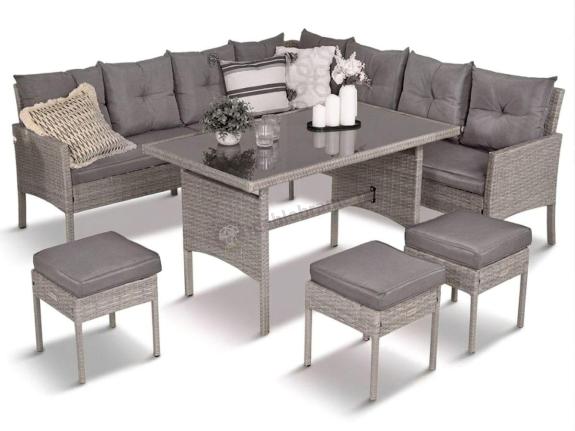 OUTLET - Szary narożnik technorattan Torino Corner XL Grey