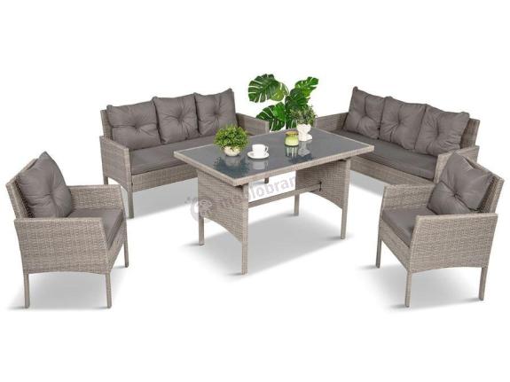 OUTLET - Szare meble ogrodowe technorattan Torino Grande - grey