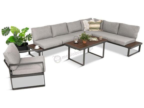 OUTLET - Modułowy narożnik ogrodowy 280x220cm z ławą i fotelem Panaon LG