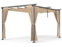 Pergola wolnostojąca z zasłonami bocznymi 3x4 Niro 2.0 - Cream