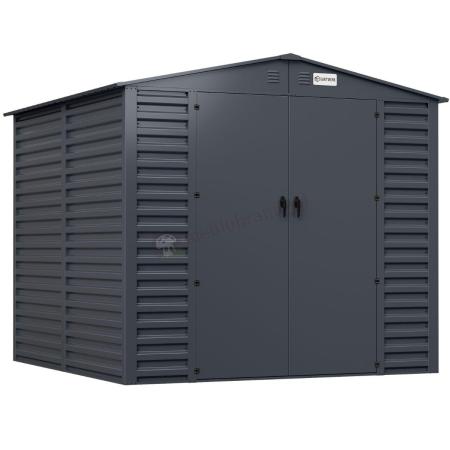 OUTLET - Wzmacniany domek narzędziowy metalowy Dettel Plus 240x240x205cm - drzwi na zawiasach - Antracite A16
