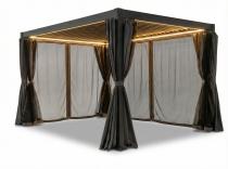 Pergola 3x4 na taras z oświetleniem LED + zasłony i moskitiery Nefir 2.0 - Antracite