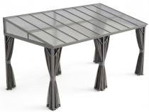 Zadaszenie tarasowe przyścienne 3x6 Tilo - solidna pergola ze skośnym dachem poliwęglanowym