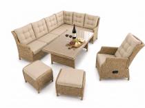 Narożnik ogrodowy z wysokim oparciem technorattan Fiorento Corner Plus - Beige