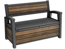 Ławka ogrodowa ze skrzynią w kolorze drewna Keter Signature Deco 227 L Walnut