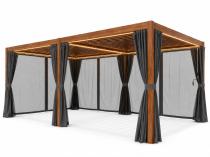 Drewnopodobna pergola lamelowa 4x6 - oświetlenie, zasłony, moskitiery - Nefir 2.0 - Woodlook